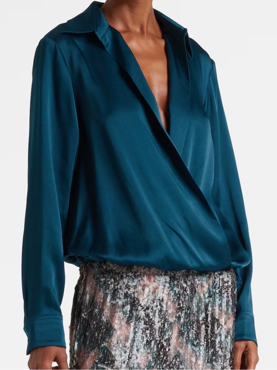 Dries Van Noten Tops - RUNWAY DRIES VAN NOTEN PETROL COLOR BLOUSE